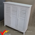 White Shutter 3 Türen Antique Style Wooden Schuh Schrank